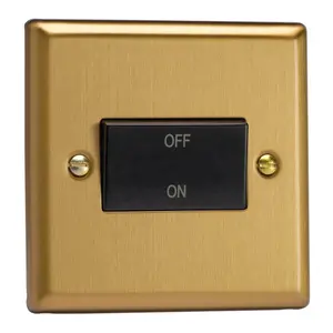 Varilight 10A Fan Isolating Switch (3 Pole) Brushed Brass