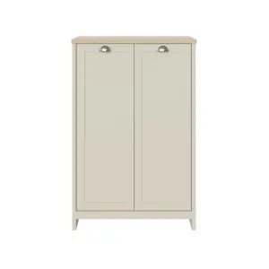 GFW Lancaster 2 Door Shoe Cabinet Cream