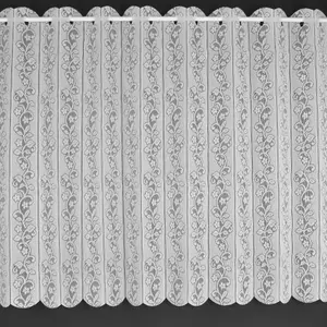 Home Curtains Daisy Lace Louvre Blind 72w x 54d" (183x137cm) White Café top Louvre Blind (1)