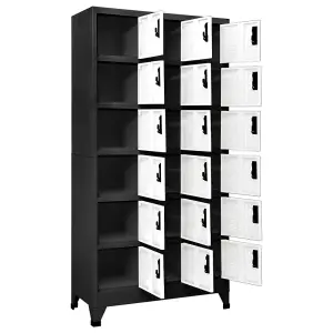 Berkfield Locker Cabinet Anthracite and White 90x40x180 cm Steel