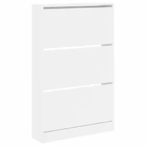 Shoe Cabinet White 80x21x125.5 cm Engineered Wood