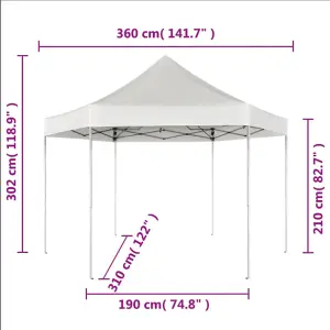 Berkfield Hexagonal Pop-Up Foldable Marquee Dark Blue 3.6x3.1 m