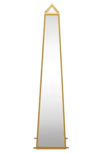 MirrorOutlet The Obelisk Gold Metal Edged Mirrored Garden Ornament 120CM X 25CM X 25CM