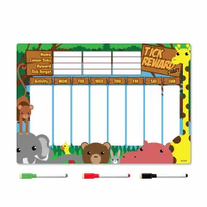 Magnetic Refrigerator Reward Charts For Children Behaviour Board A3 Jungle Animals