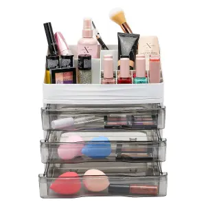 Makeup Organizer - Cosmetic Organiser Transparent Drawer -Cosmetic Box Tray with Drawers - Vanity Countertop Display Case