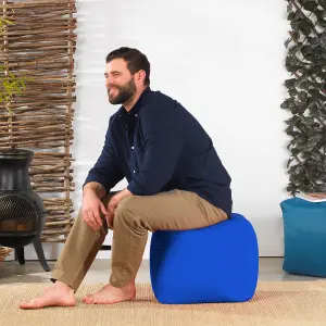 Veeva Outdoor Bean Cube Blue Bean Bag Pouffe