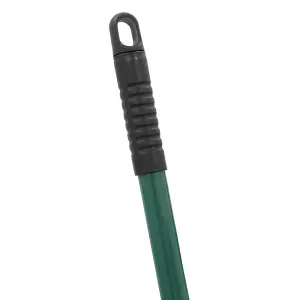 JVL Outdoor Garden Hard Bristle Broom with Telescopic Handle, Green 