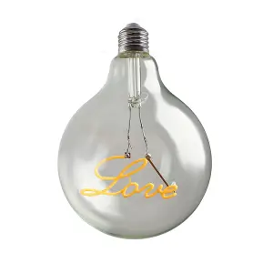 ValueLights Vintage Style 2w LED ES E27 Edison Screw Word Script Love Design Clear Light Bulb - Love