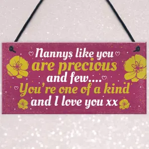 Red Ocean Special Gifts for Nanny Nan Granny Grandma Hanging Plaque Sign Birthday Christmas Xmas