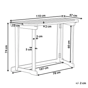 Garden Table Wood Light Wood TREIA