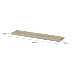 GoodHome Rigga Modular Oak effect oak effect Rectangular Floating shelf (L)80cm x (D)19cm