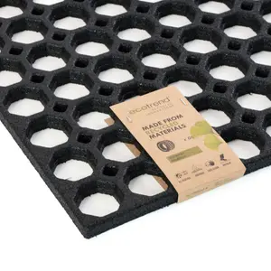 Nicoman Black Honeycomb Heavy duty Door mat, 80cm x 60cm