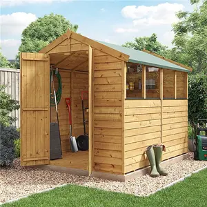 BillyOh Keeper Overlap Apex Wooden Shed - Pressure Treated - 8x6 - Windowed