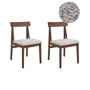 Set of 2 Dining Chairs ISLE Rubberwood Grey