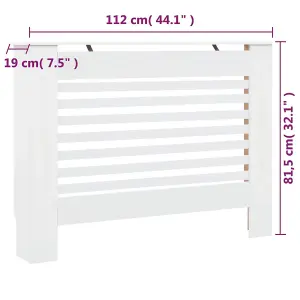 Radiator Covers 2 pcs White 112x19x81.5 cm MDF