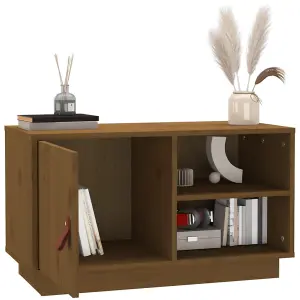 Berkfield TV Cabinet Honey Brown 70x34x40 cm Solid Wood Pine