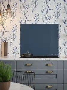 Laura Ashley Midnight Seaspray Glass Kitchen Splashback 900 x 750mm