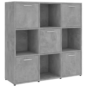 Berkfield Book Cabinet Concrete Grey 90x30x90 cm Engineered Wood