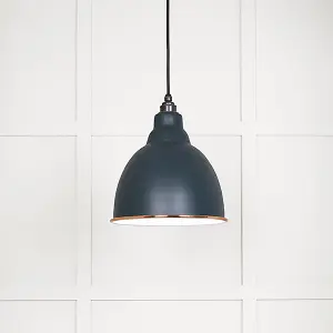 White Gloss Brindley Pendant in Soot