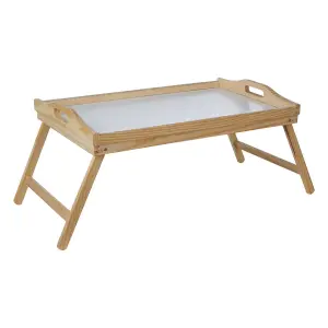 Interiors by Premier Practical White Top Bed Tray, Functional Design Wooden Breakfast Tray For Bedroom, Versatile Eating Tray