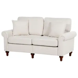 2 Seater Fabric Sofa Beige GINNERUP