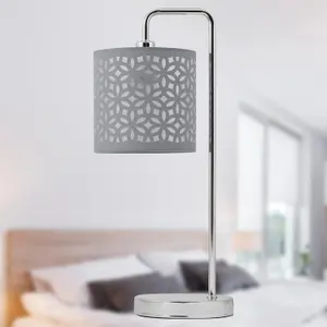 First Choice Lighting Grey Laser Cut 15.5cm Table Lamp Shade