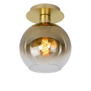 Lucide Marius Retro Flush Ceiling Light - 1xE27 - Matt Gold, Brass