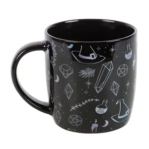 Something Different Crystal Witch Printed Mug Black/Blue/Purple (One Size)