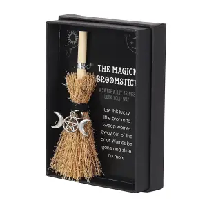 Something Different Mini Magick Triple Moon Broomstick Brown/Silver (One Size)