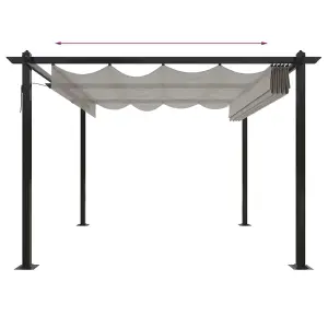 Berkfield Garden Gazebo with Retractable Roof 3x3 m Cream