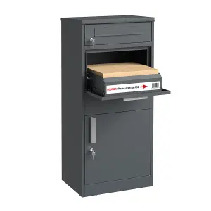 Phoenix PB1121AAK Secure Parcel Delivery Box, Outdoor Parcel Box with Key Lock, Safe Package Storage Solution