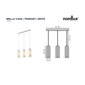 Nordlux Miella 3-Rail Indoor Dining Living Kitchen Hallway Pendant In White (Diam) 10cm