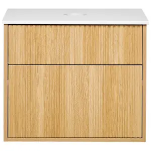 Bathroom Wall Mounted Cabinet 60 x 52 cm Light Wood BEXTI