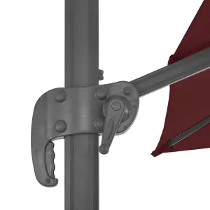 Berkfield Cantilever Umbrella with Aluminium Pole Bordeaux Red 400x300 cm