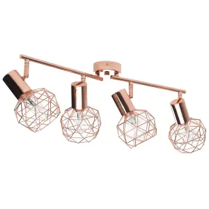 4 Light Spotlight Metal Bar Copper CHENAB