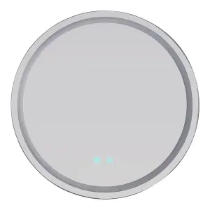 LED Illuminated Anti Fog Touch Sensor Mirror Cabinet 610 mm Dia