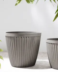 Set of 2 Plant Pots 44 cm Taupe POKA