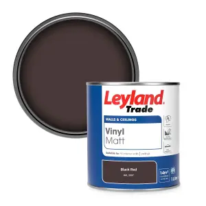 Leyland Trade Vinyl Matt Walls & Ceilings Emulsion Paint Black Red (RAL 3007) 1L