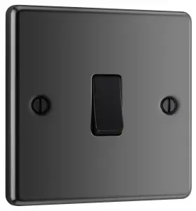 GoodHome 20A Single 2 way Screwed Intermediate switch Gloss Black Nickel effect