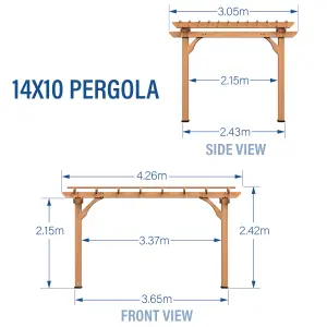 Backyard Discovery Cedar Wood Pergola  4.3m x 3m (14ft x 10 ft)