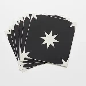 Quadrostyle Starry Night Black Wall Tile and Furniture Vinyl Stickers 15cm(L) 15cm(W) pack of 6