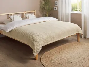 Bedspread CHAGYL Cotton 150 x 200 cm Beige