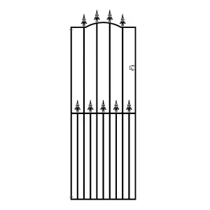 SAXA Spear Top Tall Bow Top Metal Garden Gate 762mm GAP x 1943mm High SAZP30