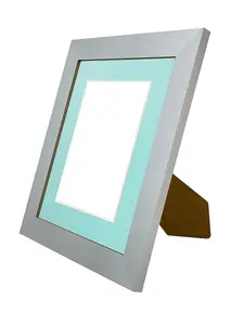 Metro Light Grey Frame with Blue Mount for Image Size 6 x 4 Inch