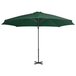 Berkfield Cantilever Umbrella with Aluminium Pole Green 300 cm