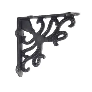 Oakcrafts - Pair of Antique Cast Iron Octopus Shelf Brackets - 150mm x 150mm