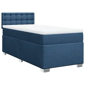 Berkfield Box Spring Bed with Mattress Blue 90x200 cm Fabric