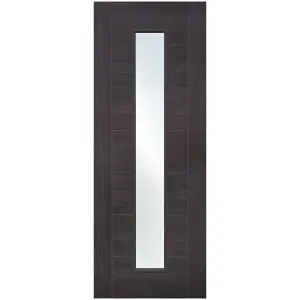 Internal Laminate Umber Grey Palermo Door with Clear Glass  - 1981 x 686 x 35mm (27")