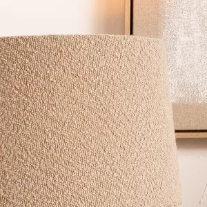 35cm Taupe Boucle Tapered Cylinder Table Lamp Shade Cosy Cream Boho Lampshades