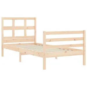 Berkfield Bed Frame with Headboard 90x200 cm Solid Wood